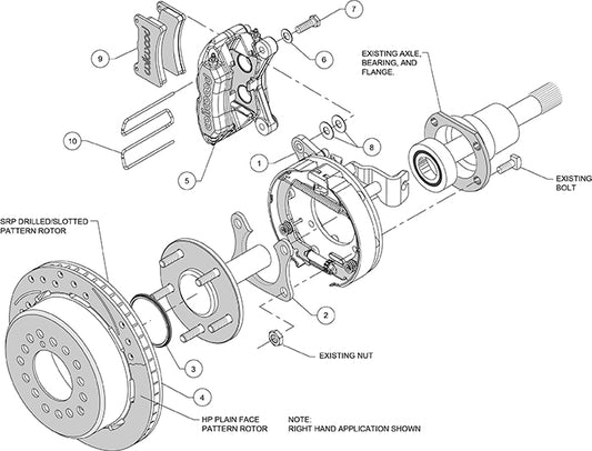 140-15604-D - Wilwood Big Brake Kit - Rear - 280x20mm Curved Slotted & Cross Drilled - Dynapro Lug Mount Black