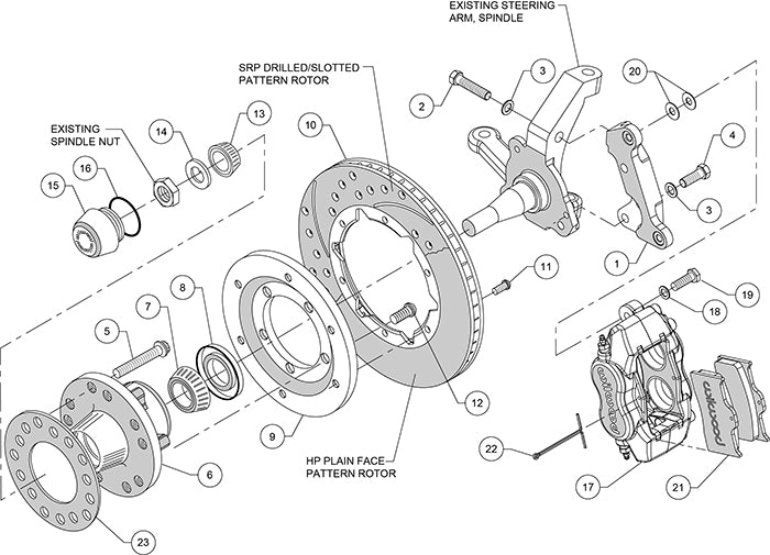 140-11017-P - Wilwood Big Brake Kit - Front - 280x20mm Plain - Dynalite Internal Polished