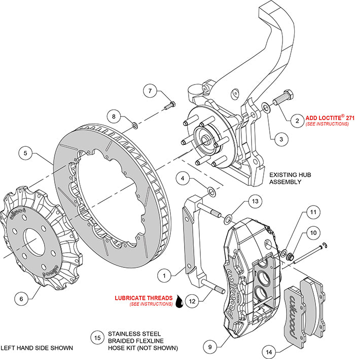 140-15286 - Wilwood Big Brake Kit - Front - 394x35mm Bi-Slotted - TX6R Black