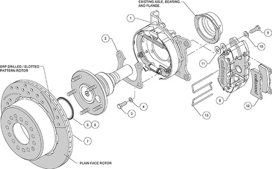 140-13724 - Wilwood Big Brake Kit - Rear - 280x20mm Plain - Dynapro Low Profile Black