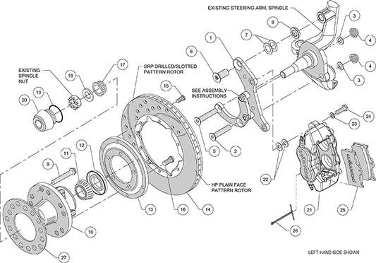 140-12021 - Wilwood Big Brake Kit - Front - 280x20mm Plain - Dynalite Internal Black