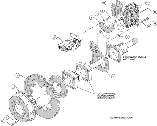 140-14259-R - Wilwood Big Brake Kit - Rear - 309x20mm Plain - Dynalite Internal Red