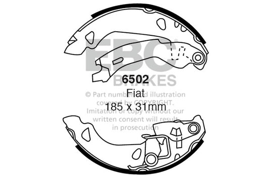 6502 - EBC Brake Shoes; Rear