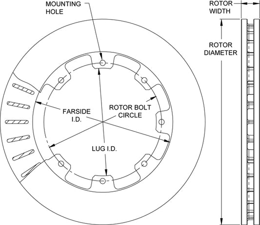 160-11862 - Wilwood Ultralite Rotors - 309x28mm Plain Left/Right