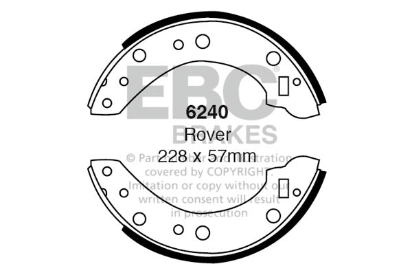 6240 - EBC Brake Shoes; Rear