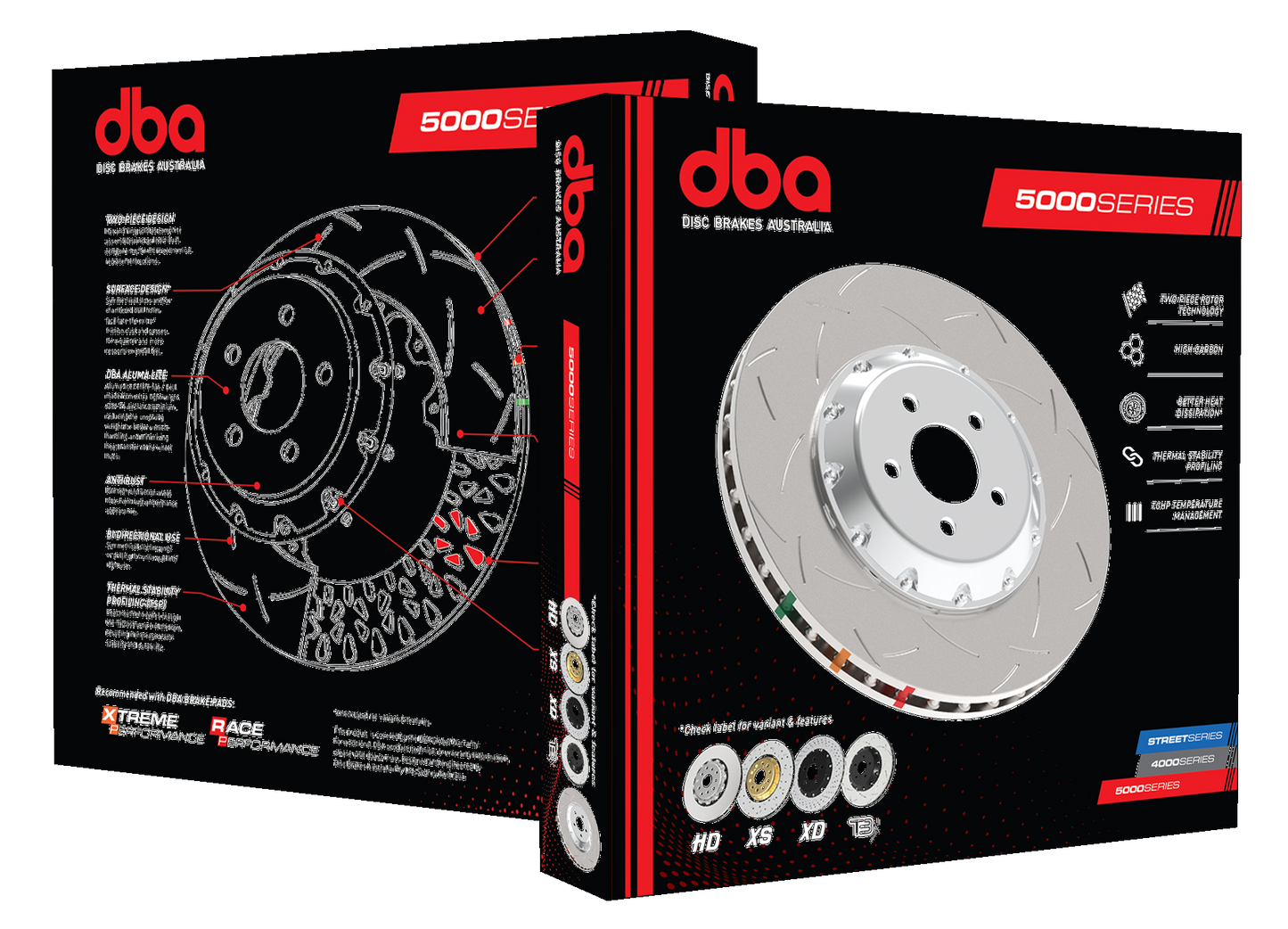 DBA52030BLKCSL - 5000 Series HD Brake Rotor; Front