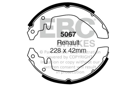 5067 - EBC Brake Shoes; Rear