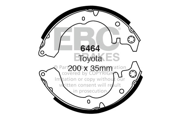 6464 - EBC Brake Shoes; Rear