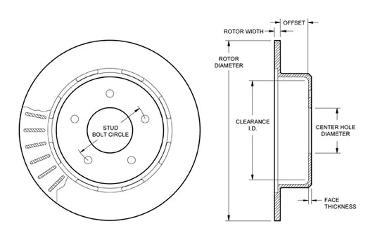 160-10049 - Wilwood Ultralite Rotor & Hat - 309x20mm Plain Left/Right