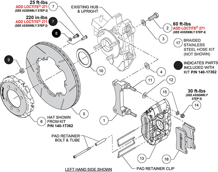 Wilwood Big Brake Kit - Front - 280x20mm Bi-Slotted - Forged Narrow Dynapro Black