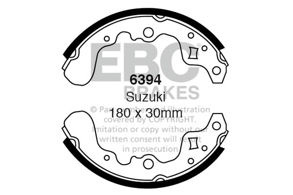 6394 - EBC Brake Shoes; Rear