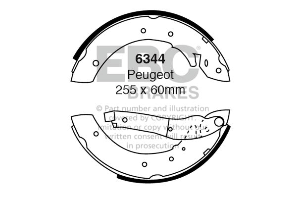 6344 - EBC Brake Shoes; Rear