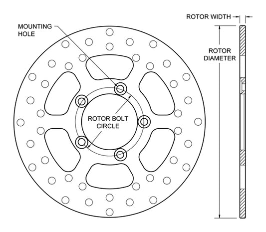 160-2182 - Wilwood Steel Rotors - 254x8mm Drilled Left/Right