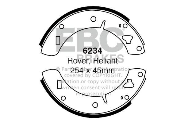 6234 - EBC Brake Shoes; Rear