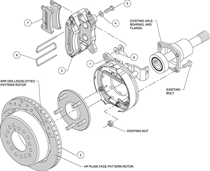 140-11385-R - Wilwood Big Brake Kit - Rear - 280x20mm Plain - Dynapro Low Profile Red