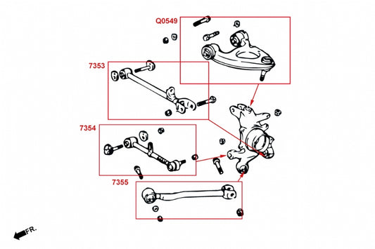 Rear Lower Arm/camber Kit Lexus LS, Toyota Celsior