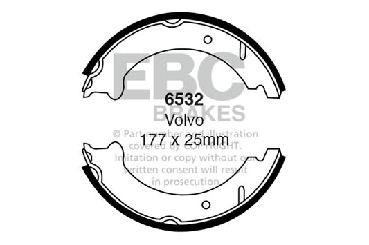 6532 - EBC Brake Shoes; Rear