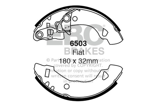6503 - EBC Brake Shoes; Rear