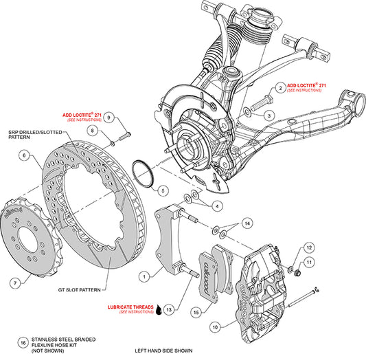 140-13697 - Wilwood Big Brake Kit - Front - 362x32mm Bi-Slotted - AERO6 Black