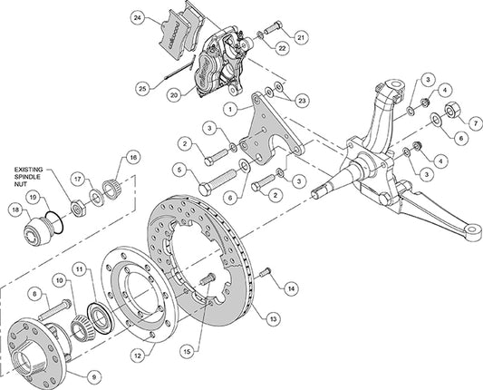 140-15197-R - Wilwood Big Brake Kit - Front - 309x20mm Plain - Dynalite Internal Red