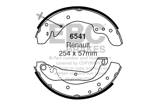 6541 - EBC Brake Shoes; Rear