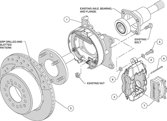 140-10094-R - Wilwood Big Brake Kit - Rear - 309x20mm Plain - Dynalite Internal Red