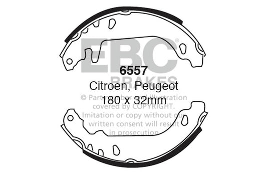 6557 - EBC Brake Shoes; Rear