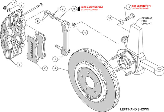 140-13154-CSICR - Wilwood Big Brake Kit - Front - 355x32mm Plain - AERO6 Red