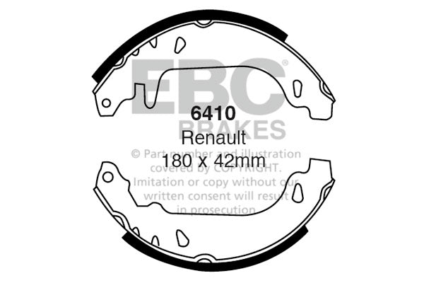 6410 - EBC Brake Shoes; Rear