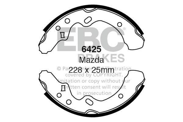6425 - EBC Brake Shoes; Rear