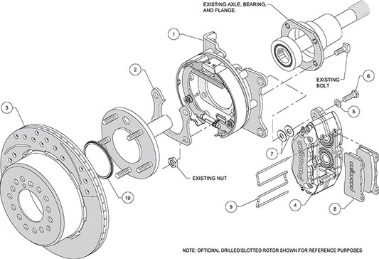 140-13205-R - Wilwood Big Brake Kit - Rear - 309x20mm Plain - Dynapro Dust-Boot Red