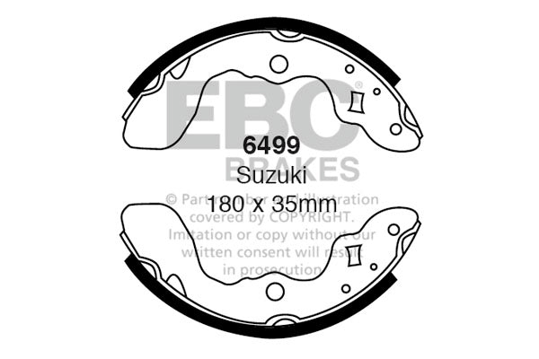 6499 - EBC Brake Shoes; Rear