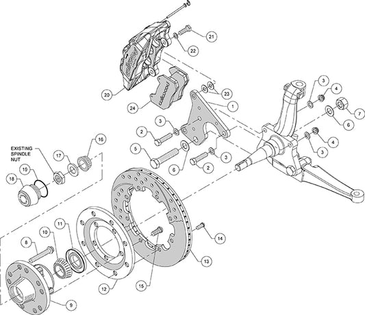 140-15198 - Wilwood Big Brake Kit - Front - 309x20mm Plain - Dynapro 6 Black