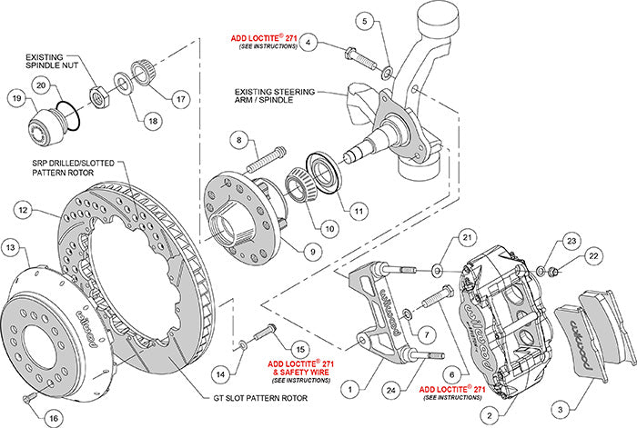 140-9801-P - Wilwood Big Brake Kit - Front - 327x28mm Bi-Slotted - Superlite 6R Polished