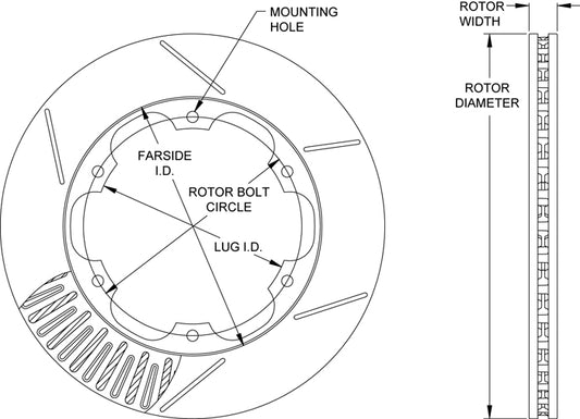 160-12892 - Wilwood GT Rotors Spec 37 - 280x20mm Bi-Slotted Left/Right