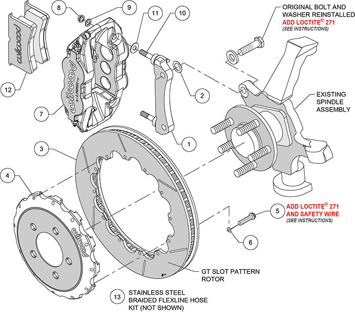 140-16094 - Wilwood Big Brake Kit - Front - 327x28mm Bi-Slotted - Superlite 6R Anodized