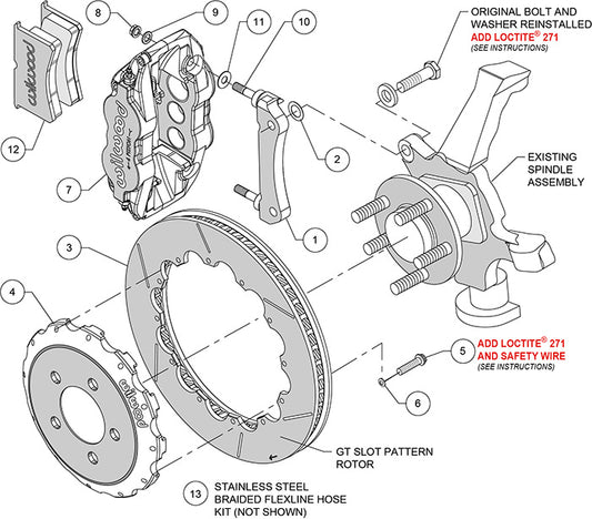 140-16094 - Wilwood Big Brake Kit - Front - 327x28mm Bi-Slotted - Superlite 6R Anodized