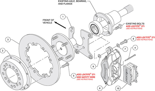 140-0264-BD - Wilwood Big Brake Kit - Rear - 291x9mm Cross Drilled - Dynalite Anodized