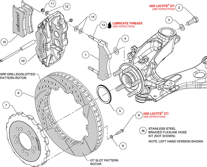 140-13018-R - Wilwood Big Brake Kit - Front - 327x28mm Bi-Slotted - Superlite 6R Red