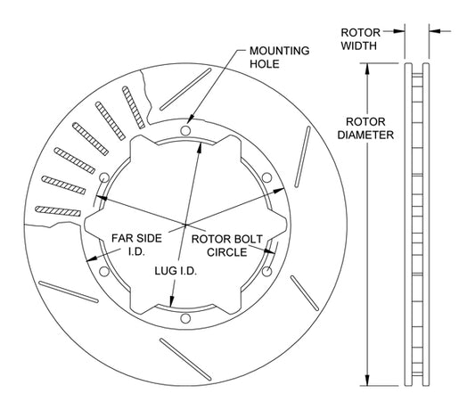 160-10358 - Wilwood Ultralite Rotors - 280x20mm Bi-Slotted Left/Right