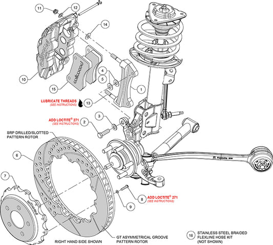 140-13886 - Wilwood Big Brake Kit - Front - 355x32mm Bi-Slotted - AERO6 Black