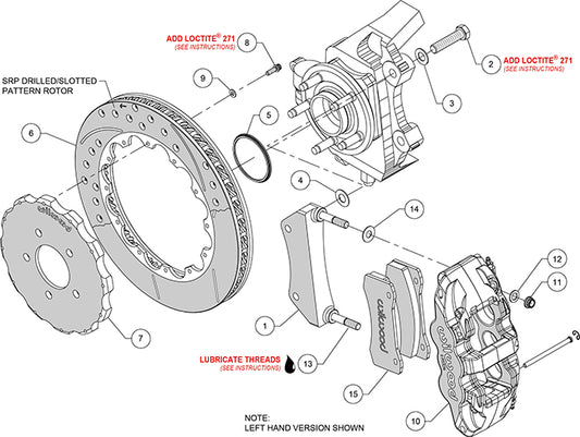 140-14682-R - Wilwood Big Brake Kit - Front - 355x32mm Bi-Slotted - AERO6 Red
