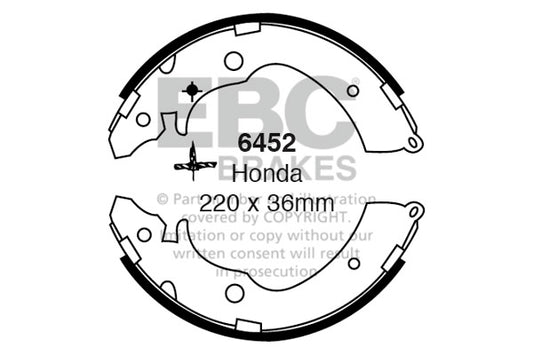 6452 - EBC Brake Shoes; Rear