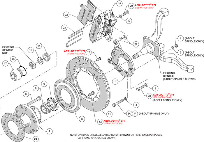 140-13343-R - Wilwood Big Brake Kit - Front - 280x20mm Plain - Dynapro Dust-Boot Red