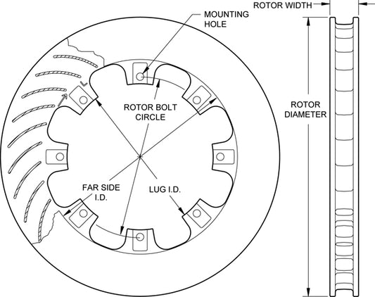 160-2899 - Wilwood Ultralite Rotors - 298x32mm Plain Left