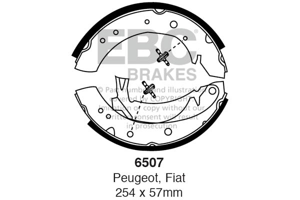 6507 - EBC Brake Shoes; Rear