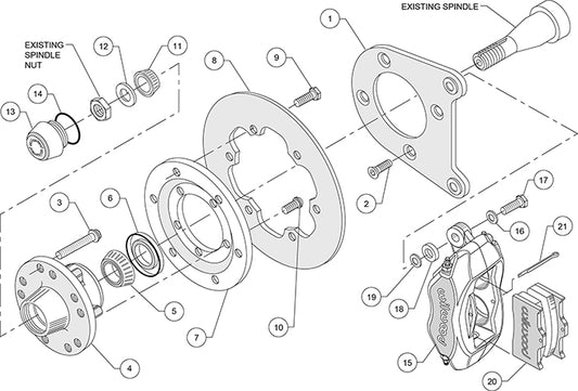 140-1015-BD - Wilwood Big Brake Kit - Front - 273x9mm Cross Drilled - Dynalite Anodized
