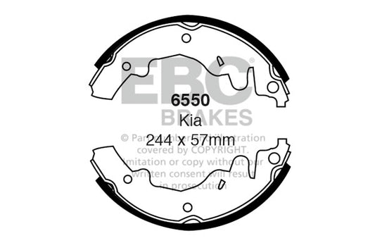 6550 - EBC Brake Shoes; Rear