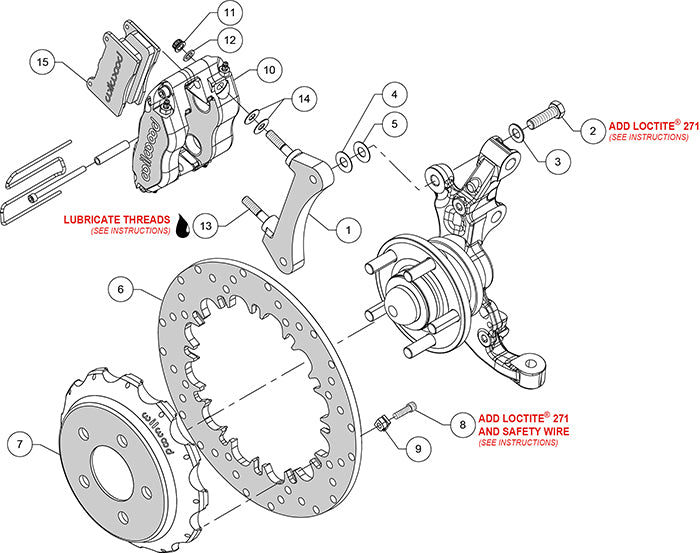 140-14100-D - Wilwood Big Brake Kit - Front - 328x9mm Cross Drilled - Dynapro Radial Mount Anodized