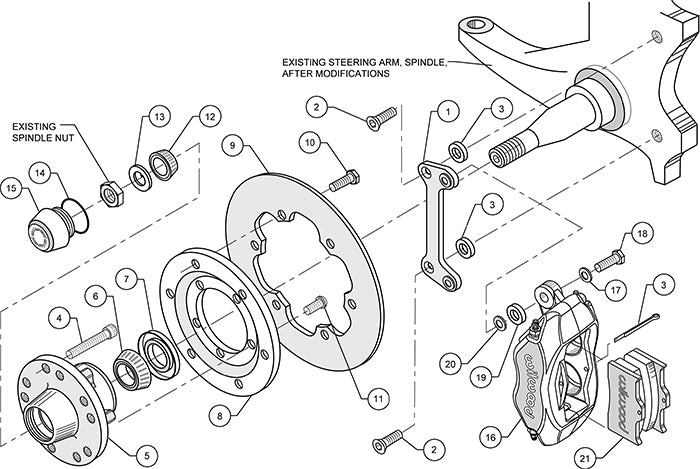 140-1035-BD - Wilwood Big Brake Kit - Front - 273x9mm Cross Drilled - Dynalite Anodized
